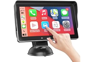 HININE 7" HD Double Din Car Stereo,Portable Wireless Touch Screen Apple CarPlay and Android Auto Automatic Multimedia Player,Car Stereo with Mirror Link/USB/AUX/Siri/5.1Bluetooth/Navigation Screen