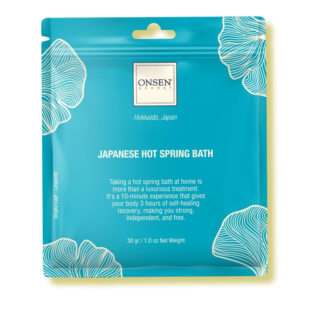Onsen Secret Japanese Hot-Spring Bath Minerals A Perfect Way to Hydrate & Soothe Your Body Soak in Green Bamboo Extract, Pagoda Tree Flower Enzymes, Unwind, Relaxation, Improve Sleep (Pack of 1)