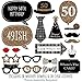 Big Dot of Happiness Adult 50th Birthday - Gold Party Photo Booth Props Kit 20 Count