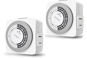 G-Homa Light Timers Indoor,2 Prong 24-Hour Mini Lamp Timers 2 Pack,Daily Repeating Light Timer for Indoor Lights,Grow Lights,Christmas Lights,ETL Listed