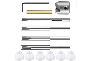 13 Pcs Pen Barrel Trimmer Kit Pen Barrel Trimming System with 6 Pcs White Pen Bushings and Cutter Shafts, Cutting Head Sleeve