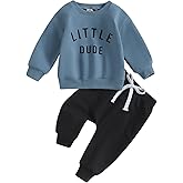 Murnouche Toddler Baby Boy Fall Winter Outfits Letter Crewneck Sweatshirt Casual Pants 2Pcs Clothes Set