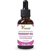 100% Pure Natural Organic Cold Pressed Rosehip Oil for Face. Natural Moisturizer Carrier oil for Skin, Hair and Nail. KOSHER 