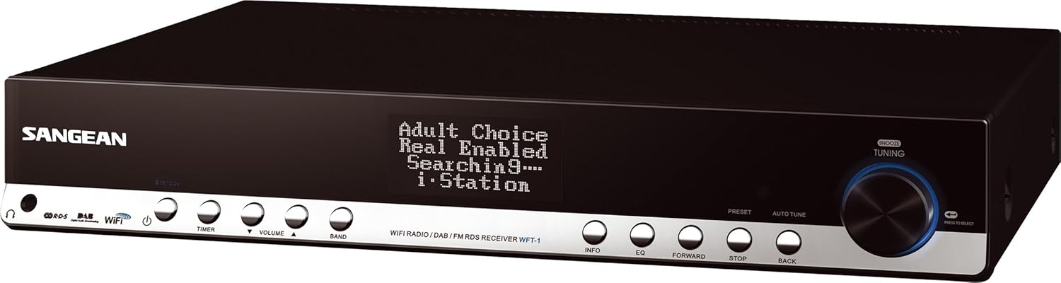 Sangean WFT-1 WiFi Internet Component Radio/Network Music Player/FM-RBDS Set Top Box, Black, Immediate Access To Over 15,000 Internet Stations Worldwide, 20 Memory Preset Stations, Internet Radio Plays MP3/WMA/RM/RAM, Network Music Player BLK: Home Audio & Theater