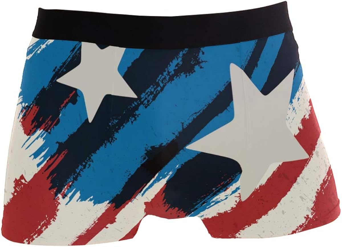 Grunge American Flag Underwear Men Funny Cute Underwear for Men Soft