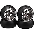 logyues 4PCS 0.98x0.43Inch Titanium RC1:28 Aluminum Alloy Rim Mesh Pattern Wheel Drift Tyre Replacement for WL K969 K989 P929