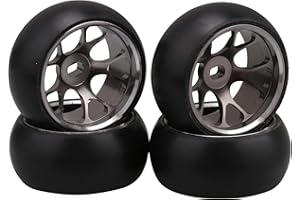 logyues 4PCS 0.98x0.43Inch Titanium RC1:28 Aluminum Alloy Rim Mesh Pattern Wheel Drift Tyre Replacement for WL K969 K989 P929