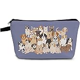 YULUENZE Dog Cosmetic Bag Small Makeup Organizer Pouch with Zipper Animal Toiletry Makeup Bag Presents for Women Friends