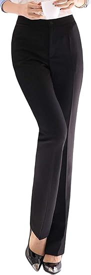 Gergeousロングパンツ レディース スラックス 黒 ストレートパンツ 通勤 ビジネス ワイドパンツ 仕事黒パンツ ロングパンツ 通販 Amazon