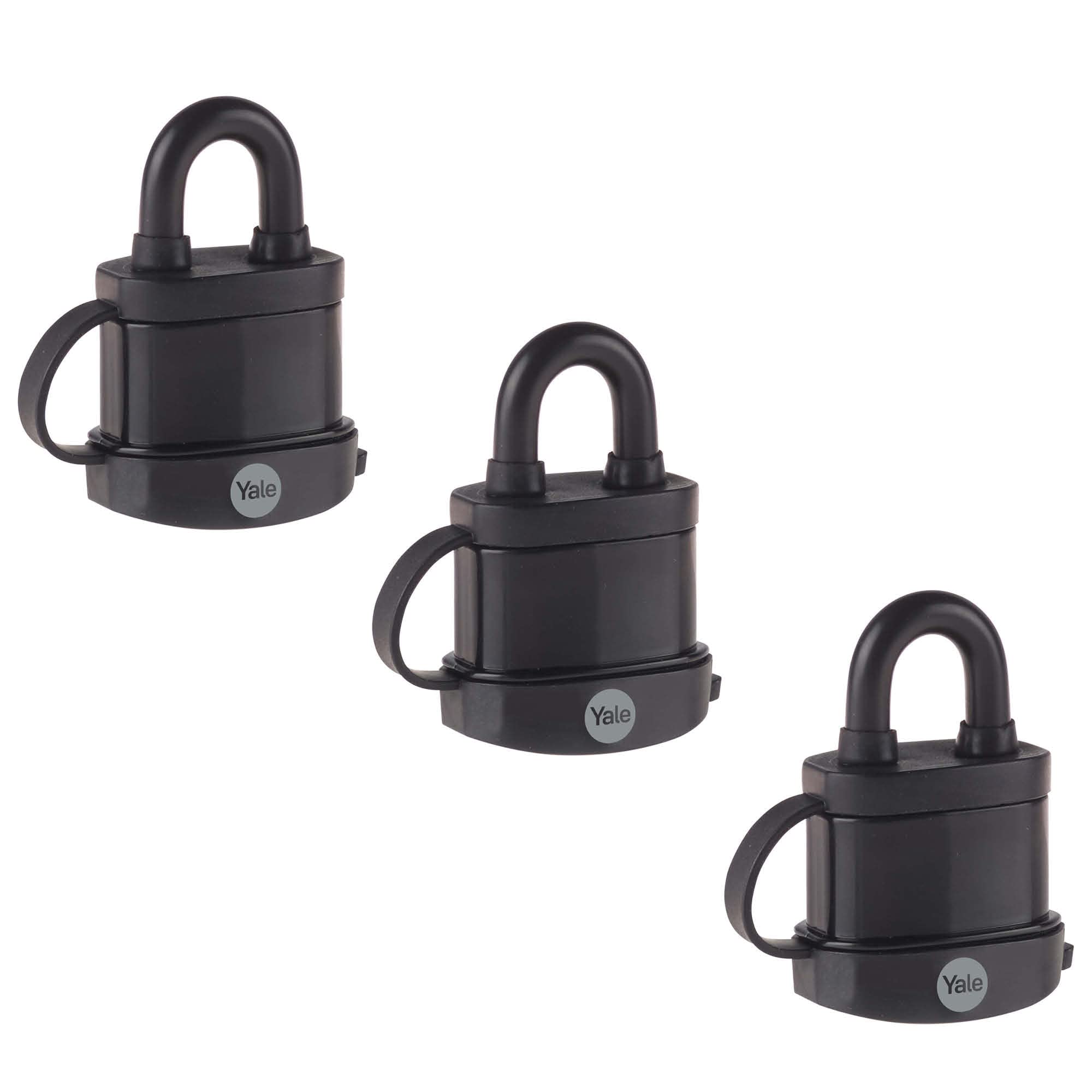 Yale - Y222B/35/122/3 High Security 35mm Trailer Padlock, Pack of 3, keyed Alike - Open Hardened Steel Shackle - 3 Keys