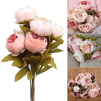 Amazon De Kunstblumen Vintage Pfingstrose Kunstliche Pfingstrose