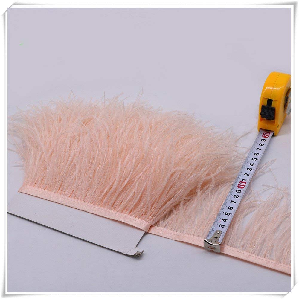 36 Colours Ostrich Feather Fringe Trim Fluffy Ostrich Plumes for Millinery Fascinator Craft Dress Making Pack of 1 Meter