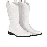 Fun Costumes Men's White Cowboy Boots Costume | Adult White Faux Leather Boots for Rodeo, Western-Themed Parties, and Costume Events Size 9