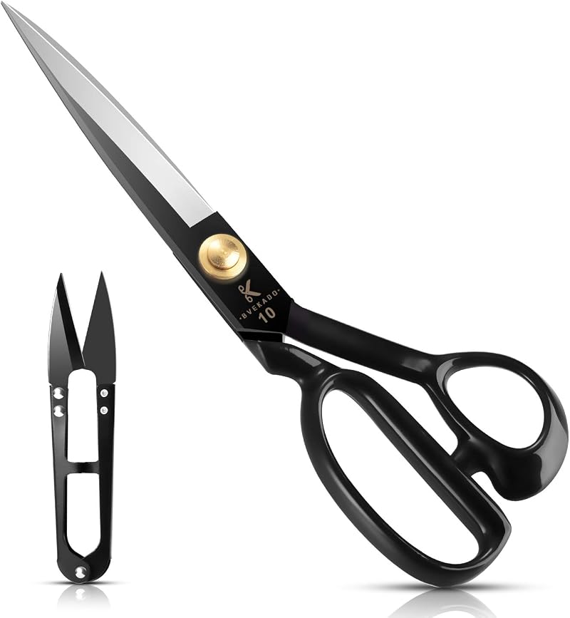 Homlynn 10 Inch Fabric Scissors Right-Handed Tailor's Shears Black
