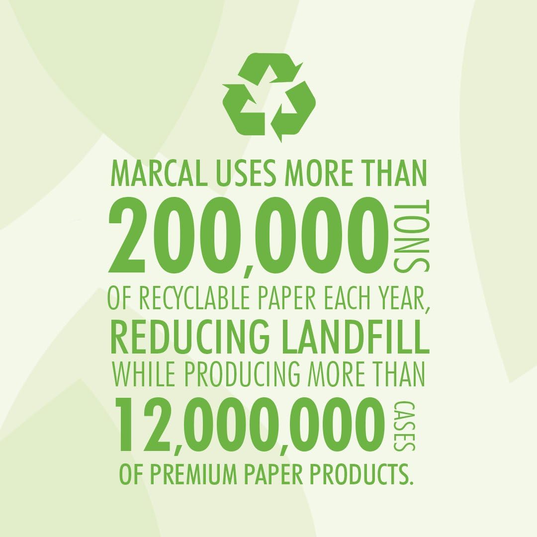 Marcal Paper Towels 100% Recycled 2-Ply, 60 Sheets Per Roll - Case of 15 Individually Wrapped Green Seal Certified 06709,White: Sports & Outdoors