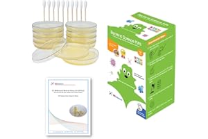 EZ BioResearch Bacteria Science Kit (IV) (Gift Pack): Prepoured LB-Agar Plates and Cotton Swabs. Exclusive Free Science Fair Project E-Book Packed with Award Winning Experiments. (IV Gift Pack)