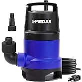 MEDAS 1HP 3434 GPH Sump Pump Submersible Clean/Dirty Water Pump Portable Utility Pump with 16.4ft Cord for Swimming Pool Garden Basement Tub Pond Draining