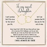 IPINK-Birthday Gifts For Daughter Necklace Gifts For Daughter From Dad, Daughter Necklaces From Mom, Daughter Jewelry From Dad, To My Badass Daughter Crown Necklace