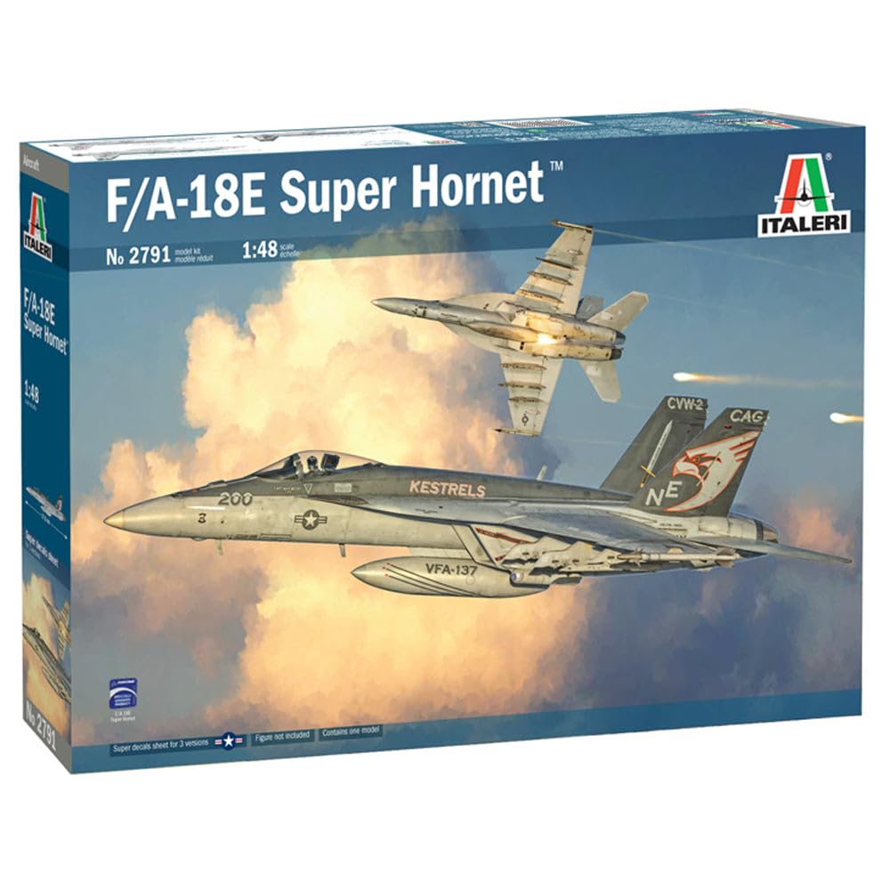 ITALERI ITA2791 1:48-F/A 18E Superhornet Model kit, Unvarnished
