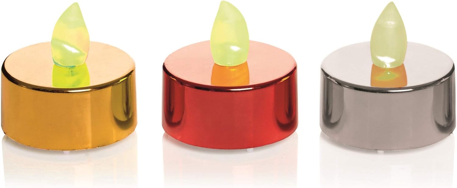 Premier Battery Operated Tea Lights 4 Pack, Assorted