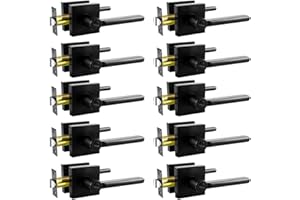 KAMOTA Privacy Door Levers, 10 Pack Matte Black Door Handles, Interior Keyless Door Lock, Left and Right Hand Reversible Doorknob, for Bed and Bathroom