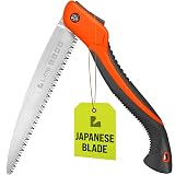 GROWIT Folding Camping saw 11 Inch - Heavy Duty Pruning Saw with Triple-Cut SK5 Blade, 7 TPI Razor Teeth for Tree Trimming, Wood Cutting, Camping, Bushcraft, and Gardening