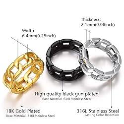 Men Costume Rings Stainless Steel Rings Size 8 Flat