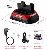 Tccmebius TCC-S862-UK USB 2.0 SATA IDE Dual HDD Docking Station Card Reader Hub view 7
