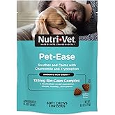 Nutri-Vet Pet-Ease Soft Chews for Dogs - Vet Formulated with Chamomile and Tryptophan to Soothe and Calm Dogs -6.0 oz