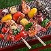 CHICHIC 12 Inch Wooden Handle Stainless Steel Metal BBQ Barbecue Skewers Kabob Skewers Grilling Accessories Kabobs Sticks Grilling Skewers Set Reusable BBQ Sticks Shish Kabobs, Set of 12
