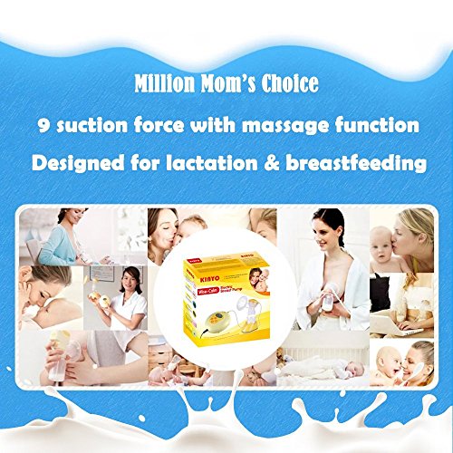 KINYO Electric Breast Pump Portable Breastfeeding Milk Pump with LCD Screen Automatic Massage Function Bpa Free - Thumbnail 5