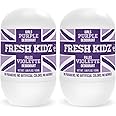Fresh Kidz Roll On Deodorant for Kids and Teens - Baking Soda and Aluminum-free 24 Hour Protection for Sensitive Skin - Girls "Purple" 1.86 fl.oz. (2 Pack)