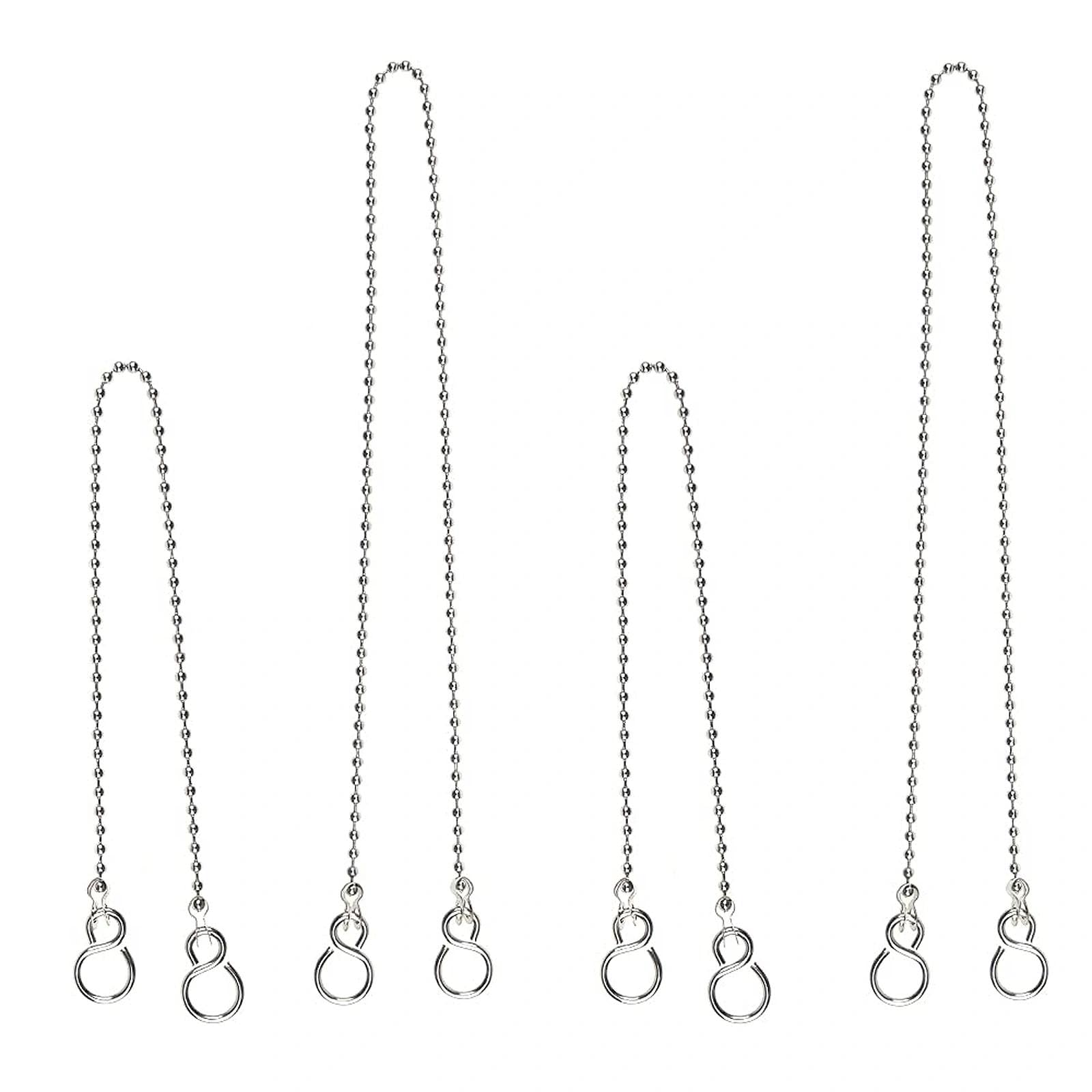 LbsAMP 4 Piece Bath Plug and Chain Universal (45mm and 30mm | Ø 3mm) Long Bath Chain Bathroom Sink Plugs with Chain Made of Stainless Steel for Kitchen Bath Basin Accessories