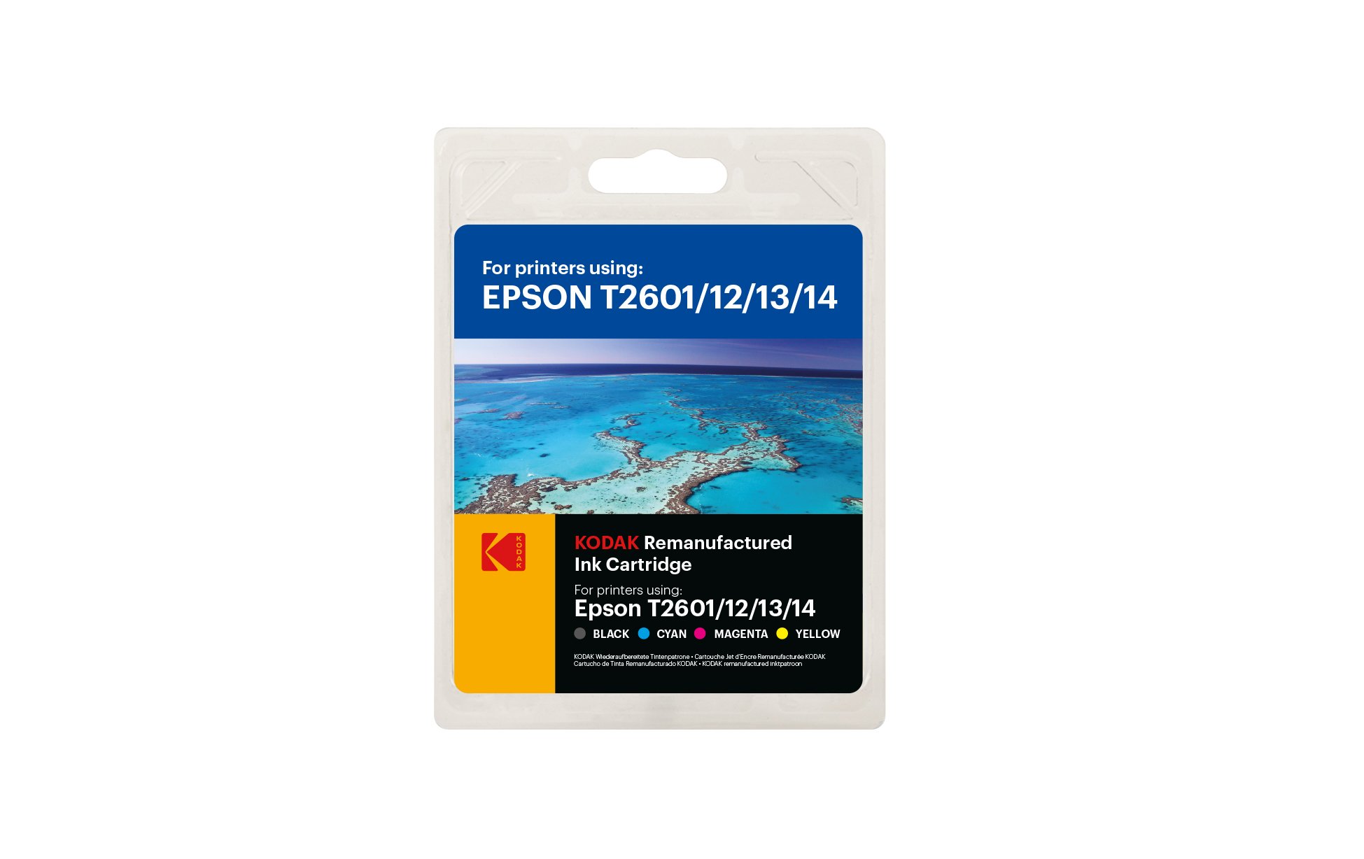 Kodak Supplies 185E026121 Suitable for Epson XP610 Ink Multicolor Compatible to C13T26164010 220 Pages black/300 Pages cyan/300 Pages magenta/300 Pages Yellow 10ml black/3x7ml Color
