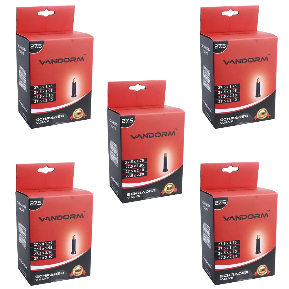 5 PACK Vandorm 27.5" x 1.50" - 2.30" MTB Mountain Bike Butyl Schrader Valve Inner tube Pack