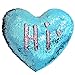 Heart Shape Sequin Pillow with Insert Mermaid Reversible Color Change Throw Shiny Two Color Flip Cushion Magic Write On Girls Gift Bolster for Sofa Couch Bedroom Car 14
