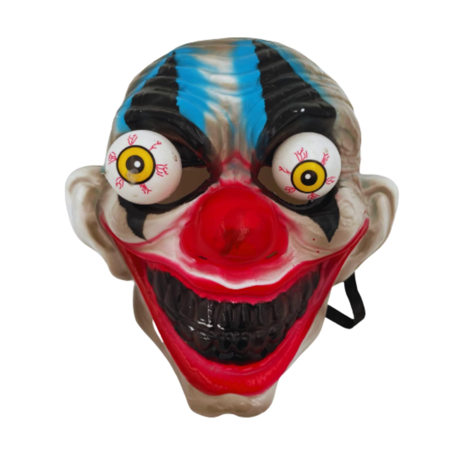 Scary Joker LED Mask - Moving Eyes, 3 Modes LED, ABS, One Size, Realistic, Clown, Horror, Party, Cosplay, Halloween, Costume, Carnival, Hen/Stag Do, Prank, Jokes, Red Nose, Entertainment, Adult Ages