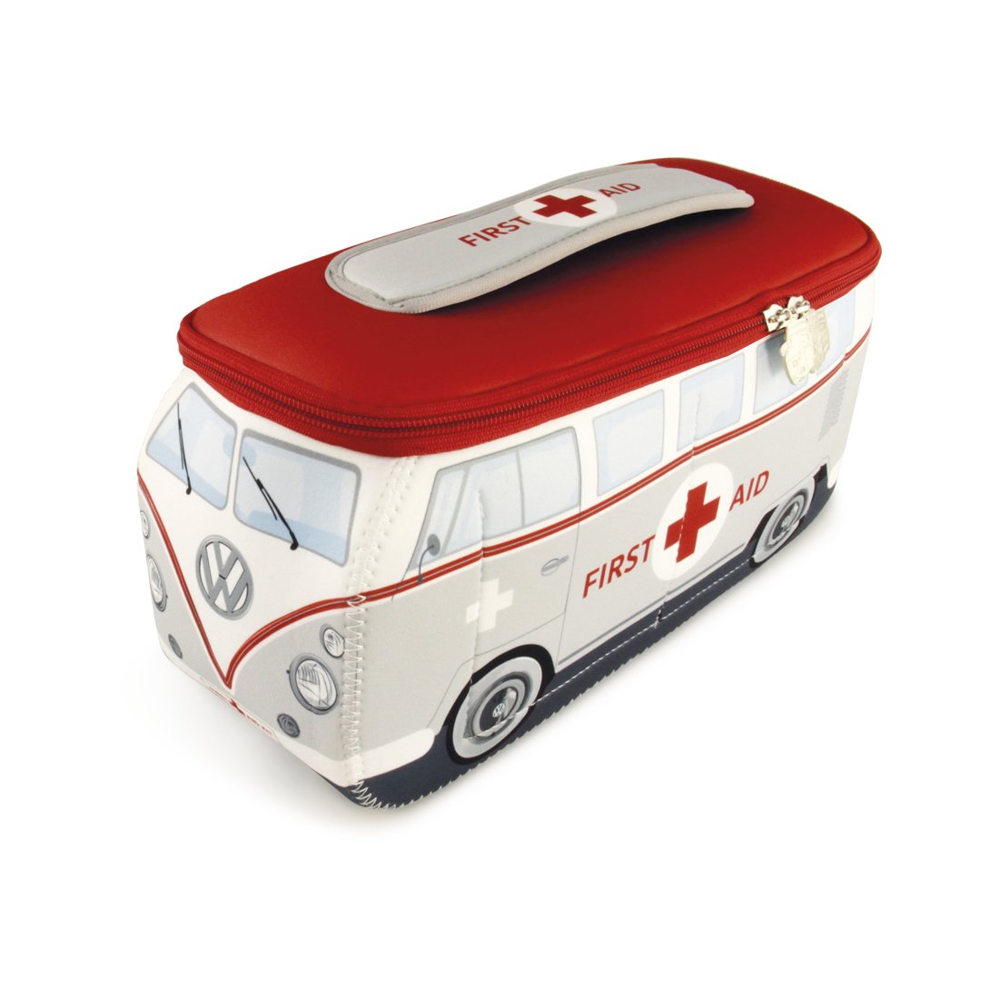 BRISA VW Collection - Volkswagen Neoprene Universal Makeup Cosmetics Toiletry Travel Pharmacy Bag in T1 Bus Design (First Aid/Gray/Large) — image 1