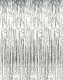 Mcolour Balloon Foil Fringe Curtains, Sliver