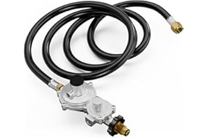 CALPOSE 12FT 2 Stage Propane Regulator with Hose, Propane Hose with 2 Stage Regulator for RV, Generator, Camp Stove, Gas Gril