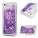iPhone SE Case, iPhone 5 Case, iPhone 5S Case, Liquid Bling Glitter Sparkle TPU Phone Cover 3D Cute Star Flowing Floating Quicksand and Flowing Liquid Plastic Soft TPU Cover by Mollycoole, Purple