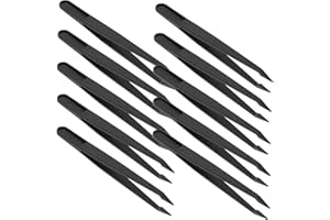 DOITOOL 10PCS Precision Tweezers Plastic Tweezers for Crafting Jewelry Making and Watch Repair Durable
