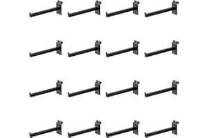 SINCHEEWAY 16 Pack Heavy Duty Tube Slatwall Shelf Brackets, Metal Tubular Slat Wall Brackets with Lip, Slatwall Accessories for Garage, Retail, and Home Storage (8 Inch)