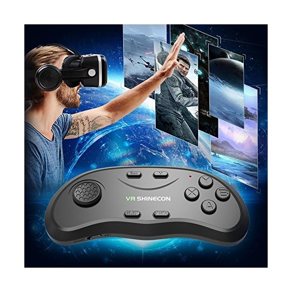 Honggu VR Shinecon VR Headset 3d Glasses Virtual Reality Headset for VR Games & 3D Movies Pack with Remote Controller - Image 8
