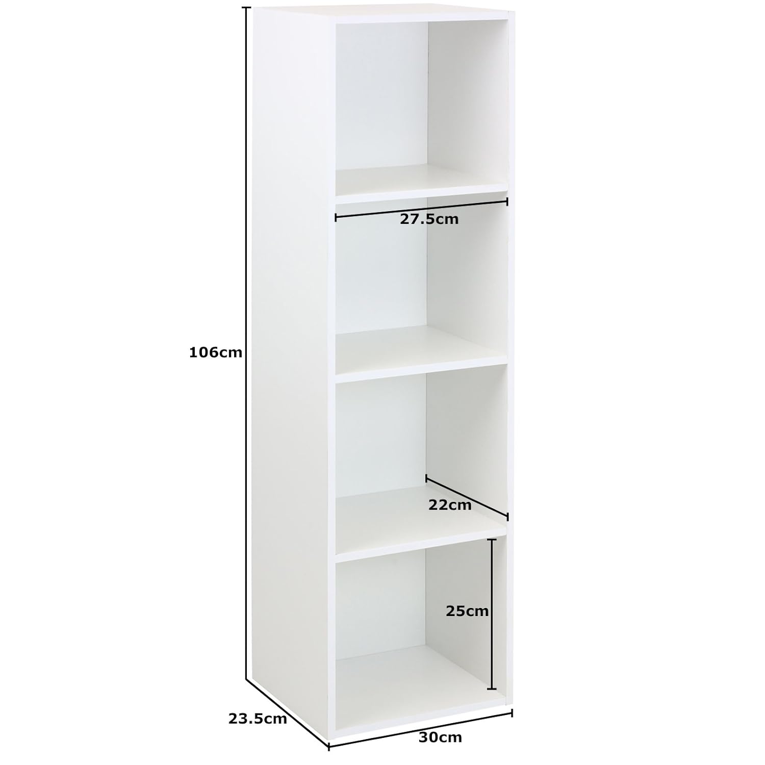 Hartleys White Freestanding Bookcase Home & Kitchen Bookcases