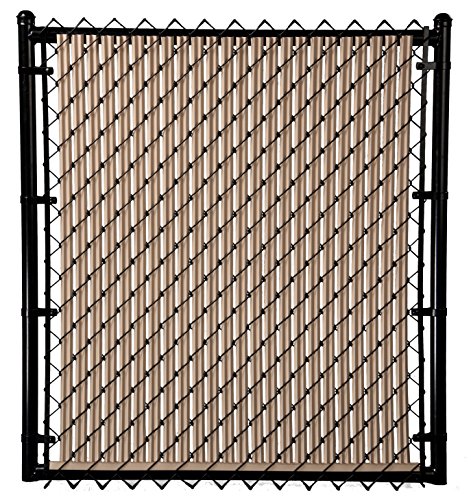 1 Beige+Ridged+Slats+Chain+Fence