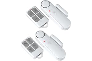 METAK Wireless Door Alarm When Opened with Remote (2 Pack), Window Sensor Alarms for Home Security, Kids Safety, Dementia, Sliding Glass Door, 120dB Burglar Alert for House Garage/Apartment/Business Entry
