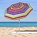 AMMSUN 7ft Heavy Duty High Wind Beach Umbrella Parasols with Sand Anchor Vent Tilt UV 50+ Sun Protection Portable Outdoor Sunshade Umbrellas Carry Bag for Patio Garden Pool Backyard Blue