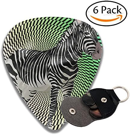 Black White Zebra 351 Shape Classic Guitar Picks (6 Pack) For Electric Guitar, Acoustic Guitar, Mandolin, And Bass