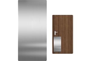 Sanbege Door Scratch Protection Plate 8" x 16", Stainless Steel Push Plate, Self Adhesive Kickplate for Interior, Exterior Do